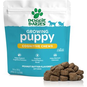 Doggie Dailies Cognitive Puppy Chews Vitamins with DHA, Selenium, Organic Ashwagandha & Antioxidants to Support Brain Health, Nervous System Function & Promote Calmness, 120 count