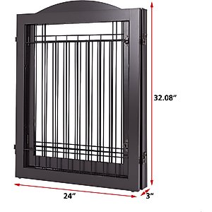 Spirich Extra Wide Freestanding Wire Dog Gate, Espresso