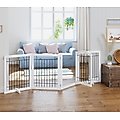 Spirich Extra Wide Freestanding Wire Dog Gate, White