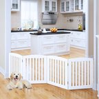 Out of Stock - PAWLAND Freestanding Foldable Wooden Dog Gate, White, 4 ...