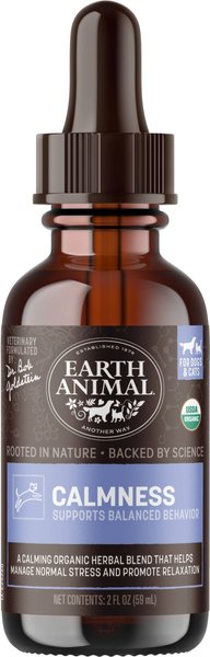 Earth Animal Natural Remedies Calmness Liquid Homeopathic Calming Supplement for Dogs & Cats, 2-oz bottle slide 1 of 6