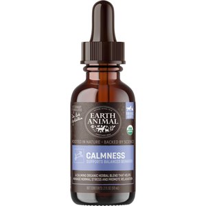 Earth Animal Natural Remedies Calmness Liquid Homeopathic Calming Supplement for Dogs & Cats, 2-oz bottle