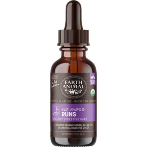 Earth Animal Natural Remedies No More Runs Liquid Homeopathic Digestive Supplement for Dogs & Cats, 2-oz bottle