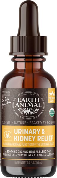 Earth Animal Natural Remedies Urinary & Kidney Relief Liquid Homeopathic Supplement for Dogs & Cats, 2-oz bottle slide 1 of 6