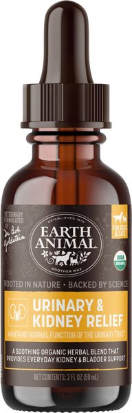 Earth Animal Apothecary Urinary & Kidney Relief Herbal Liquid Supplement for Dogs & Cats, 2-fl oz bottle