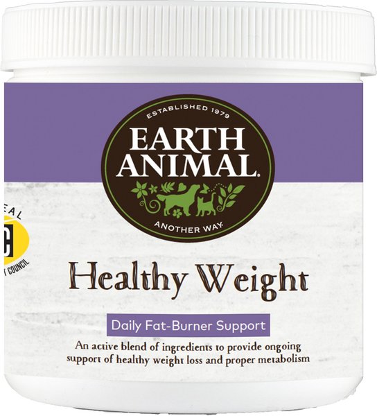 Earth Animal Healthy Weight Powder Weight Management Nutritional Metabolism Supplement for Dogs & Cats, 8-oz container slide 1 of 6