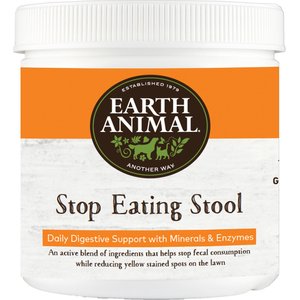Earth Animal Stop Eating Stool Powder Coprophagia & Digestive Nutritional Supplement for Dogs & Cats, 8-oz container