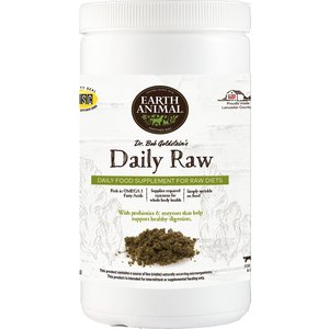 Earth Animal Daily Raw Powder Nutritional Dietary Vitamin & Mineral Raw Food Supplement for Dogs & Cats, 1-lb container
