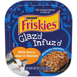 Friskies Gravy Glazed & Infuzed Chicken Cat Food, 3.5-oz TR, Case of 12