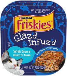 Purina Friskies Gravy Wet Cat Food, Glazed & Infuzed with Gravy Glazed Tuna, 3.5-oz TR, case of 12
