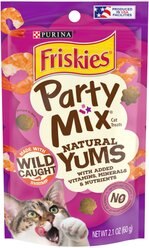 Friskies Party Mix Natural Yums Wild Shrimp Flavor Crunchy Cat Treats, 2.1-oz bag