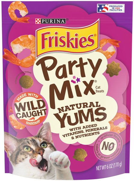 Friskies Party Mix Natural Yums Wild Shrimp Cat Treats, 6-oz bag slide 1 of 9
