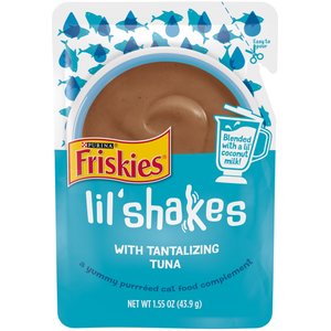 Friskies Lil' Shakes Tantalizing Tuna Cat Food, 1.55-oz bag, case of 16