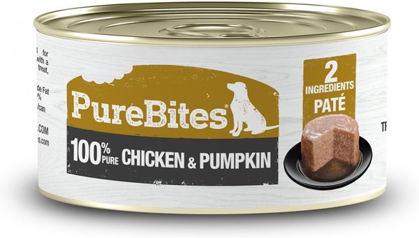 PureBites 100% Pure Chicken & Pumpkin Paté Dog Food Toppings, 2.5-oz can, 12 count slide 1 of 7