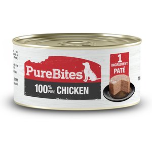 PureBites Dog Pates Chicken Food Topping, 2.5-oz can, 12 count