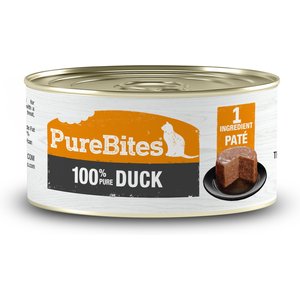 PureBites 100% Pure Duck Paté Cat Food Toppings, 2.5-oz can, 12 count