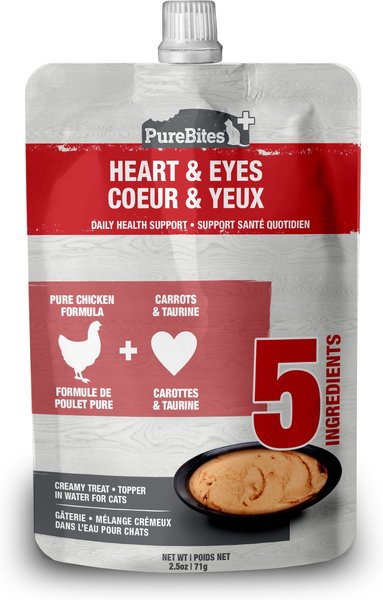 PureBites Plus Squeezables- Heart & Eyes Cat Food Toppings, 2.5-oz tube, 15 count slide 1 of 7