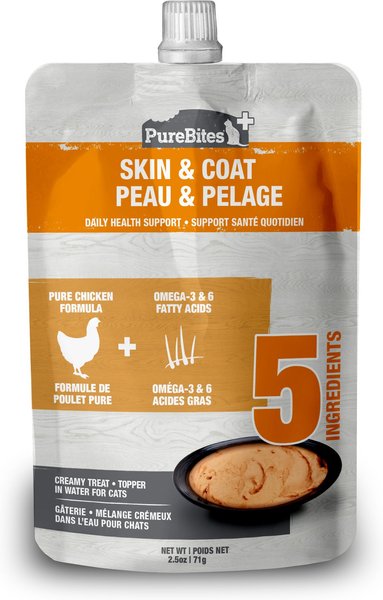 PureBites Plus Squeezables- Skin & Coat Cat Food Toppings, 2.5-oz tube, 15 count slide 1 of 7