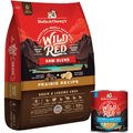 Stella & Chewy's Wild Red Raw Blend Kibble Prairie Recipe Dry Food + Wild Red Chicken & Lamb Stew Wet Dog Food