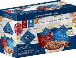 Blue Buffalo Delectables Chicken & Beef Dinner Variety Pack + Wilderness Trail Toppers Wild Cuts Variety Pack Chunky Chicken & Beef Bites in Gravy Dog Food Topper slide 2 of 9