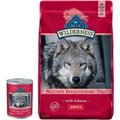 Blue Buffalo Wilderness Salmon & Chicken Grill Canned Food + Salmon Recipe Dry Dog Food