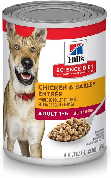 Hill's Science Diet Adult Chicken & Barley Entree Canned Dog Food, 13-oz, case of 24 slide 1 of 10