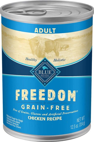 Blue Buffalo Freedom Adult Chicken Recipe Grain-Free Canned Dog Food, 12.5-oz, case of 12, bundle of 2 slide 1 of 8