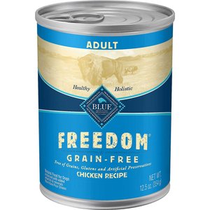 Blue Buffalo Freedom Adult Chicken Recipe Grain-Free Canned Dog Food, 12.5-oz, case of 24