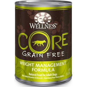 Wellness CORE Grain-Free Weight Management Formula Canned Dog Food, 12.5-oz, case of 24