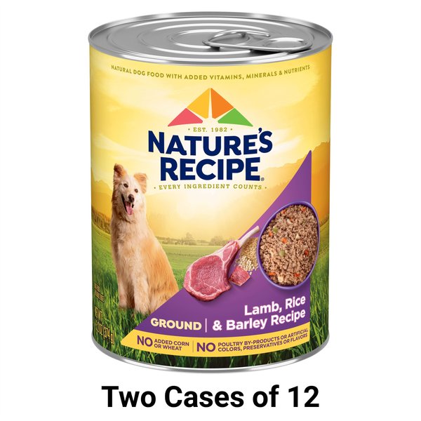 Nature's Recipe Ground Lamb, Rice & Barley Recipe Wet Dog Food, 13.2-oz, case of 12, bundle of 2 slide 1 of 11