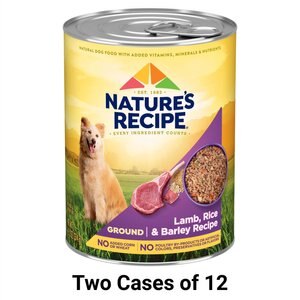 Nature's Recipe Ground Lamb, Rice & Barley Recipe Wet Dog Food, 13.2-oz, case of 24