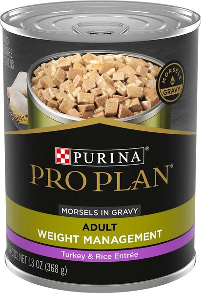 Purina Pro Plan Specialized Adult Weight Management Turkey & Rice Entree Canned Dog Food, 13-oz, case of 12, bundle of 2 slide 1 of 9