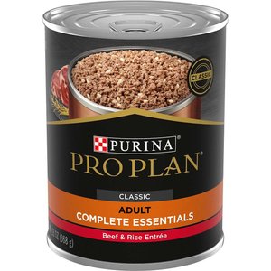 Purina Pro Plan Complete Essentials Beef & Rice Entree Wet Dog Food, 13-oz, case of 24