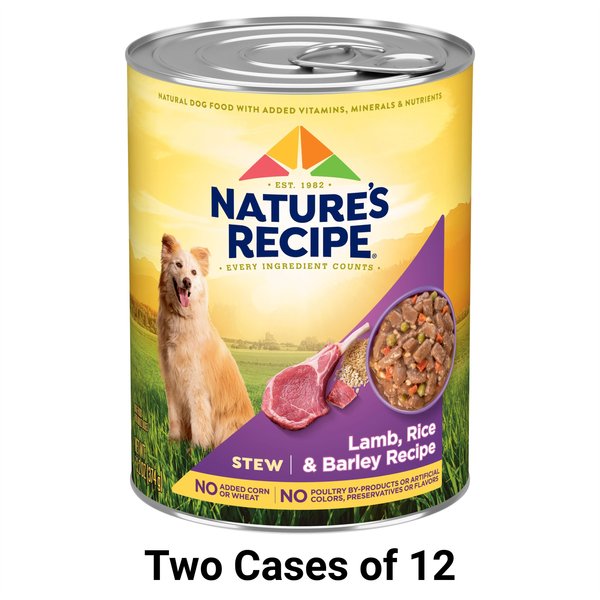 Nature's Recipe Lamb, Rice & Barley Recipe Stew Wet Dog Food, 13.2-oz, case of 12, bundle of 2 slide 1 of 11