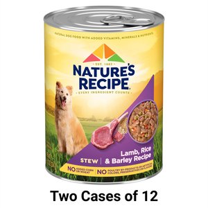 Nature's Recipe Lamb, Rice & Barley Recipe Stew Wet Dog Food, 13.2-oz, case of 12, bundle of 2