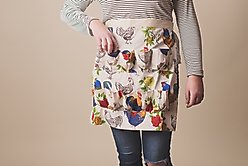 Fluffy Layers Egg Collecting Adult Half-Body Apron, Red