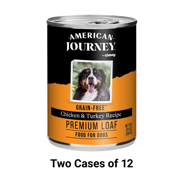 American Journey Chicken & Turkey Recipe Grain-Free Canned Dog Food, 12.5 oz, case of 12, bundle of 2 slide 1 of 11