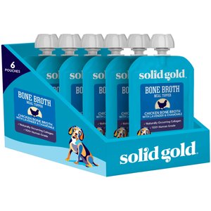 Solid Gold Chicken Bone Broth with Lavender & Chamomile Dog Food Topper, 8-oz pouch, bundle of 6