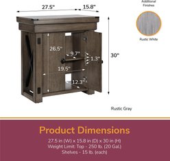 Flipper by Ollie and Hutch Neptune Fish Aquarium Stand, Rustic Gray, 20-gal slide 2 of 9