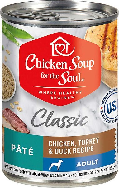 Chicken Soup for the Soul Adult Pate Chicken, Turkey & Duck Recipe Canned Dog Food, 13-oz, case of 12, bundle of 2 slide 1 of 7