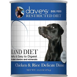 Dave's Pet Food Restricted Bland Chicken & Rice Canned Dog Food, 13.2-oz, case of 12, bundle of 2