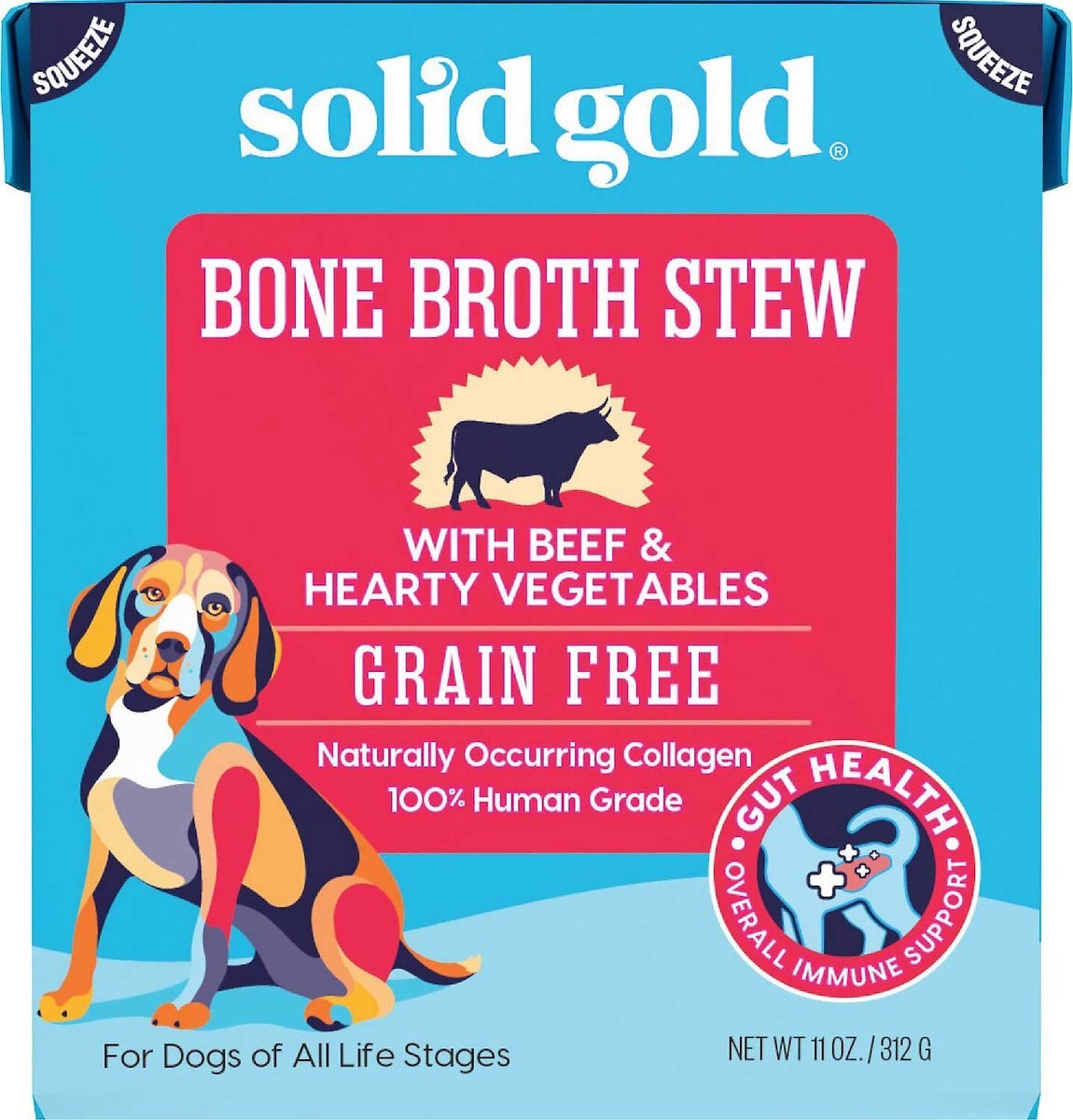 SOLID GOLD Beef Bone GrainFree Dog Food Toppings, 11oz box, bundle of