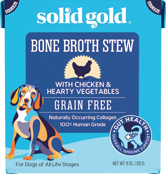 Solid Gold Bone Broth Stew with Chicken & Hearty Vegetables Grain-Free Dog Food Topper, 11-oz box, 11-oz box, bundle of 6 slide 1 of 9