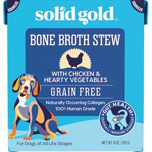 Solid Gold Bone Broth Stew with Chicken & Hearty Vegetables Grain-Free Dog Food Topper, 11-oz box, 11-oz box, bundle of 6