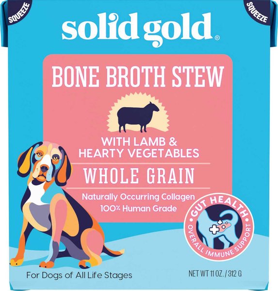 Solid Gold Bone Broth Stew with Lamb & Hearty Vegetables Whole Grain Dog Food Topper, 11-oz box, 11-oz box, bundle of 6 slide 1 of 9