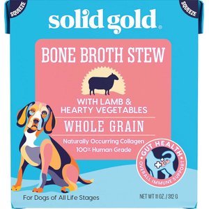 Solid Gold Bone Broth Stew with Lamb & Hearty Vegetables Whole Grain Dog Food Topper, 11-oz box, 11-oz box, bundle of 6
