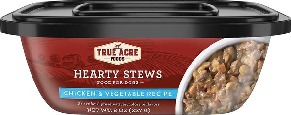 True Acre Foods Hearty Stews, Chicken & Vegetable Recipe, Wet Dog Food, 8-oz, case of 8, bundle of 2 slide 1 of 8