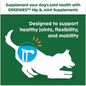 Greenies Hip & Joint Chicken Flavored Soft Chew Glucosamine Joint Supplement for Dogs, 30 count, 10.7-oz bag