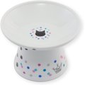 Necoichi Extra Wide Raised Cat Food Bowl, Colorful Dots, Large