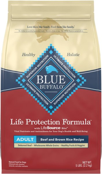 Blue Buffalo Life Protection Formula Adult Beef & Brown Rice Recipe Dry Dog Food, 5-lbs bag slide 1 of 9